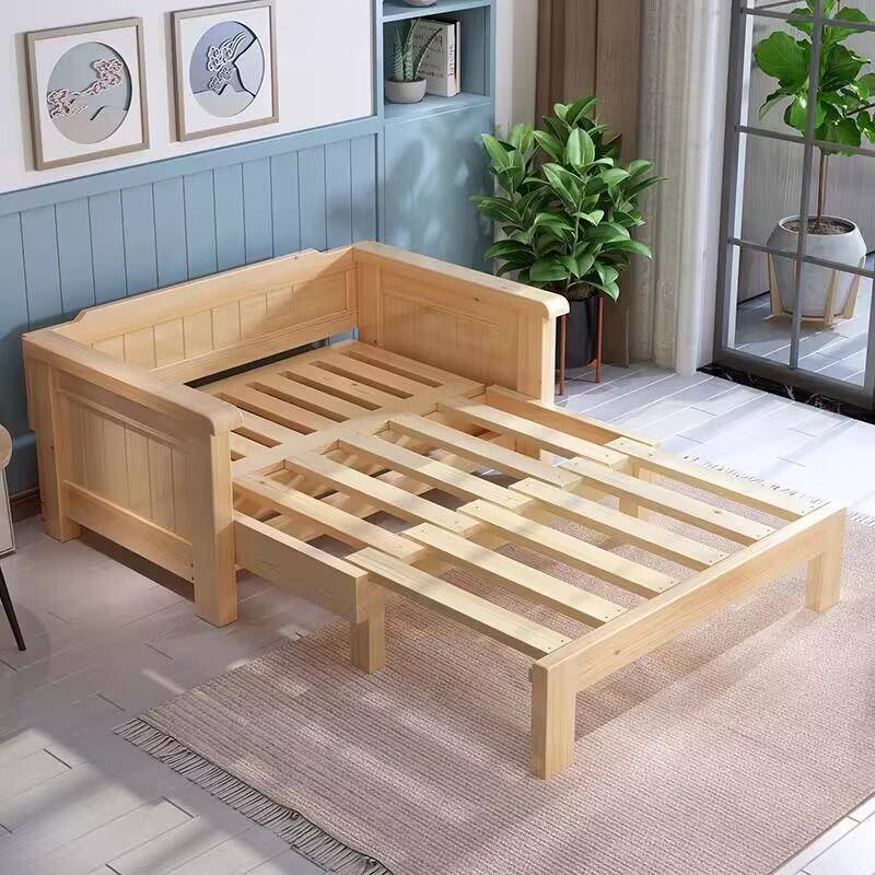 A10L实木发床F77MH5M6可折叠两用床多功能客厅书房阳1.沙2小户型1