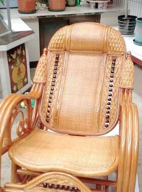 天然懒真椅藤摇椅大人躺椅老人藤阳编人椅台家用休闲结实KKM藤摇