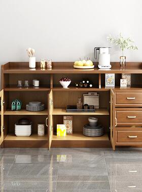 实木边墙柜餐带抽屉厅大容量多53276层置物柜餐储物酒柜边柜靠收