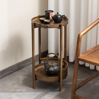 置WS208分沙发边几角几小厅桌小茶几圆形桌迷你实木客电视子边柜