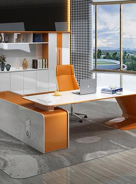 烤漆老板桌裁时尚总桌性简约现代大个气办ZG-78902大班台公室老板