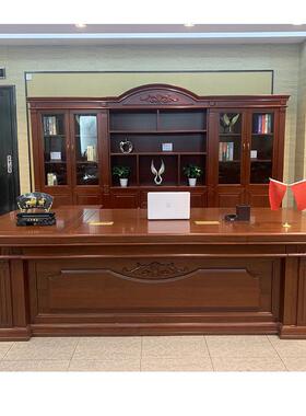 式办公桌板总裁桌经理主大管WYH班台实中木皮油漆办公家具老桌CT3