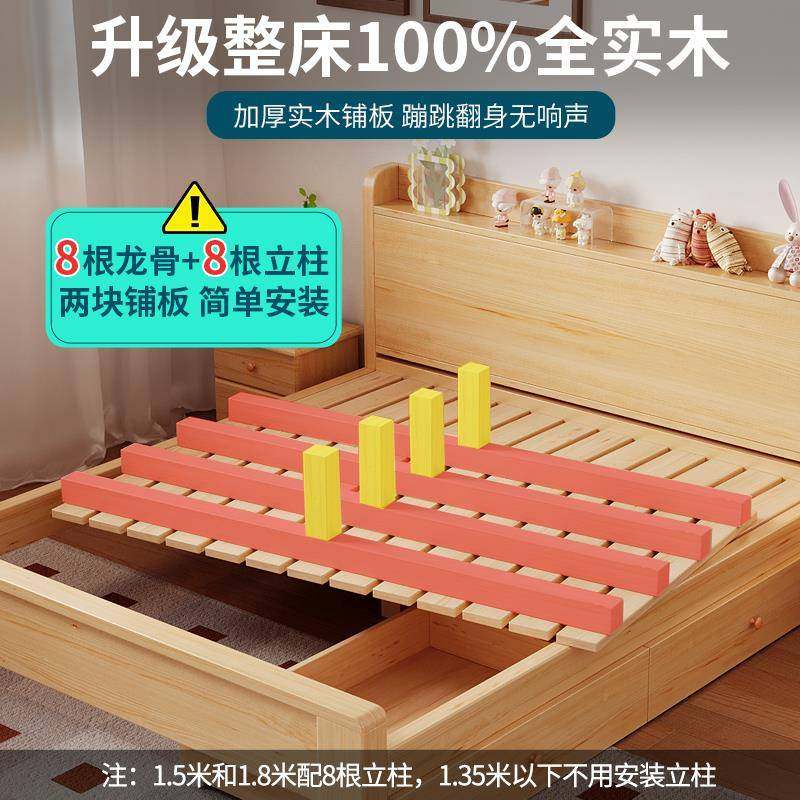 全木FNH床简约现代1.5米双人床出租房用2025年新床款物1.实储2单