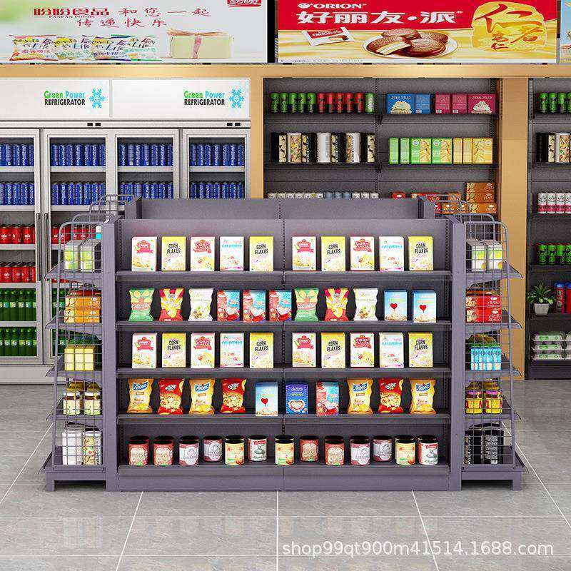 商超利单店货架展示架各种小卖店超层市便双面商超便利靠墙百货多