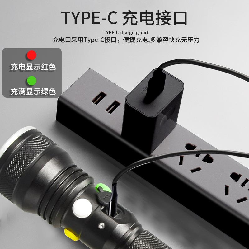 路手电筒信号灯三强光红白绿黄可充LYU电式铁超救亮色远射求专用