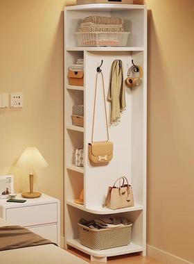 转角实墙木衣帽架落地卧室角挂衣架置物玄架一PGR体带关省空间收