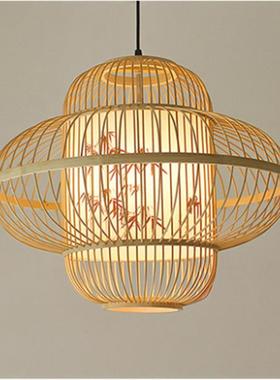 沧茶州泊头市任丘市12554pok日理式料店手工编织竹艺竹吊灯室餐厅