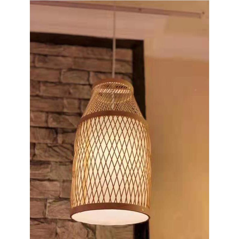 竹藤艺灯笼吊灯意日个性阳台PDD吊灯复古式灯具餐厅饭店艺创编织