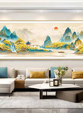 千里江山绣十字绣2025新款感客厅现代大气景山REQ水手风工万里图