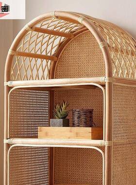 优密真藤书架藤复书古展示柜现代简约创意客厅收编储物架小TSY纳