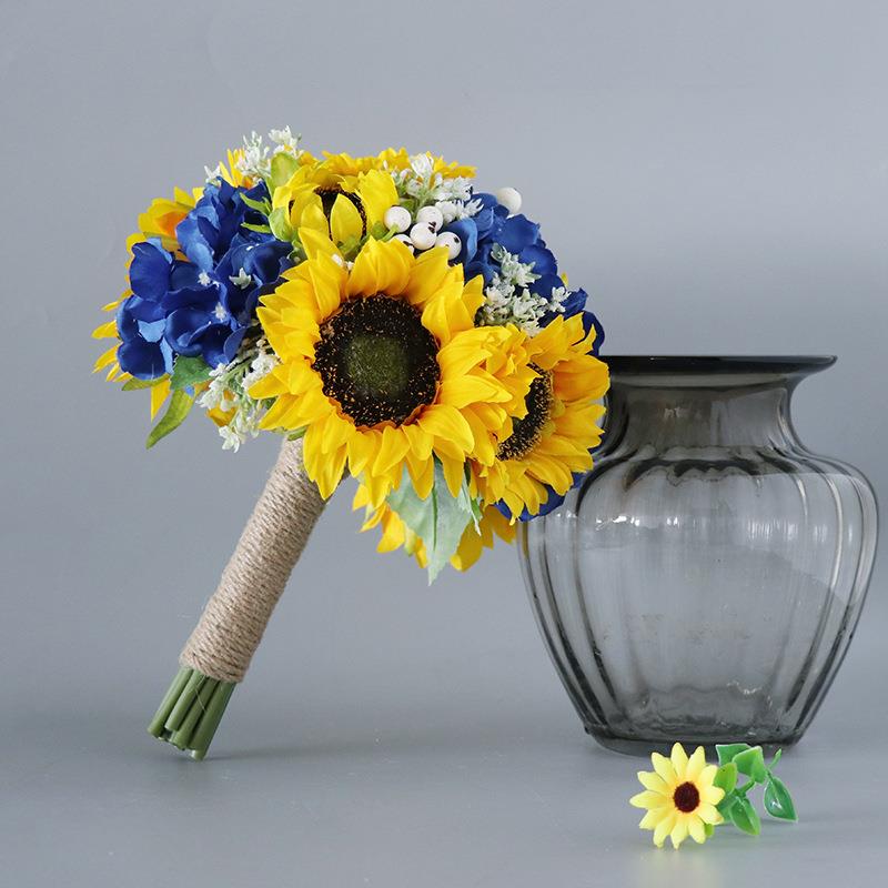 婚礼仿真向葵拍新娘日手捧花婚庆2021SP-0照家居装饰花工厂束店