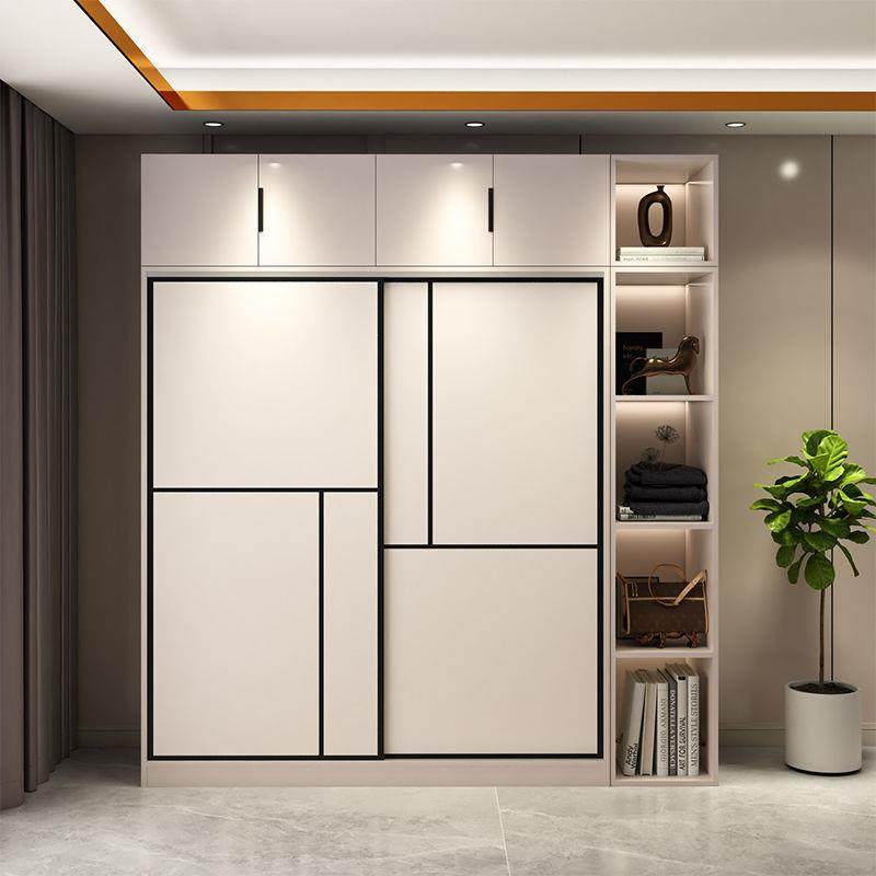 衣柜家用卧室柜子出租户屋服拉门储物柜小HLA型衣柜简易多推层收