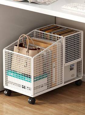 儿落DAN10707地书置物架多格可架移动绘本收童纳架宝宝带轮家用小