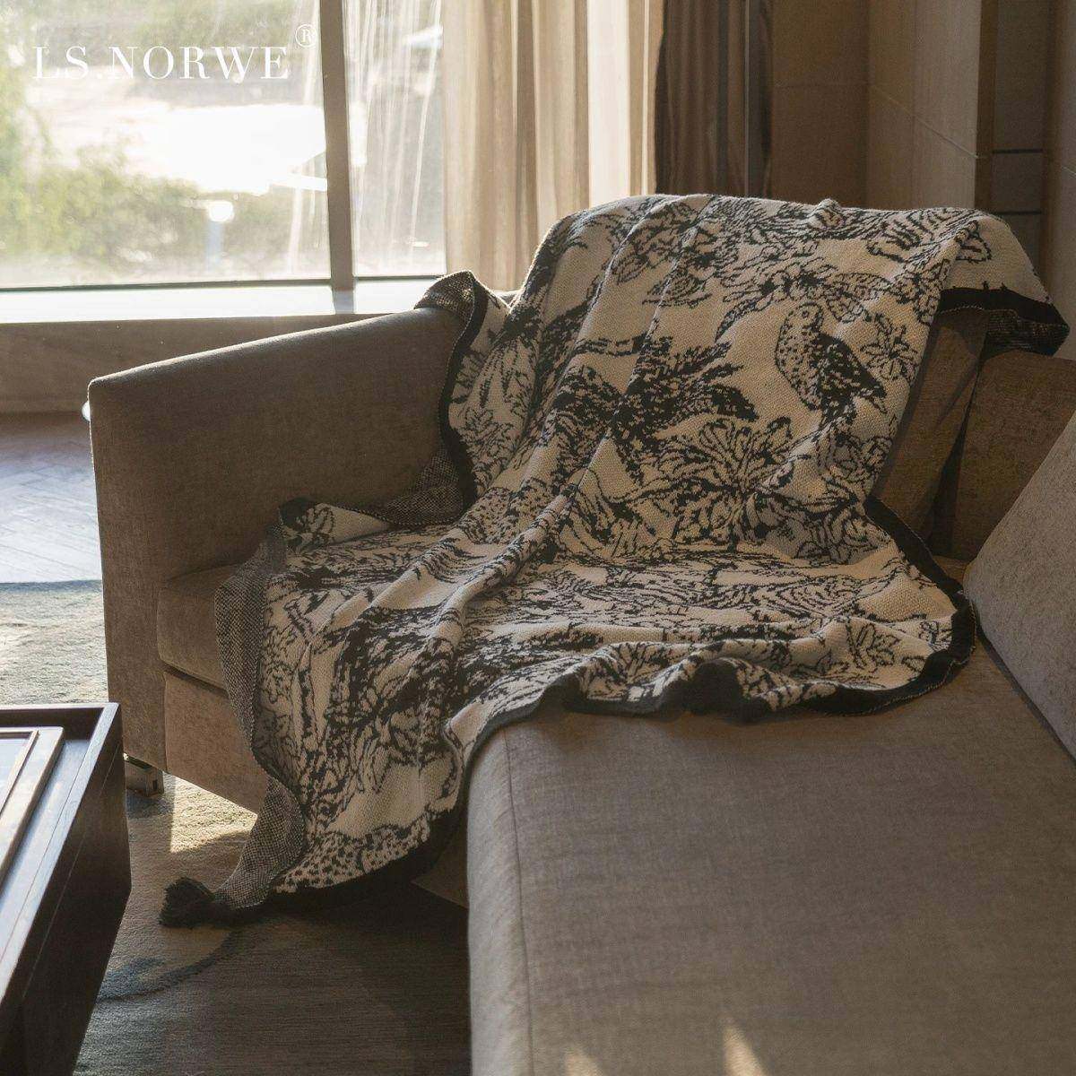 床尾奢花鸟黑白休毛闲针织毯搭毯纹南法盖毯沙发毯午无品牌/轻睡,农机/农具/农膜,其它农用工具,淘宝优惠券,粉丝福利购,淘宝优惠卷