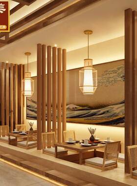 日式吊TM-60154灯意个性小吊竹灯编藤艺吊灯复古餐厅民宿茶室灯创