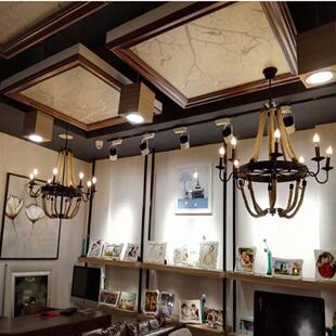 美复古麻绳吊灯创意酒式店20大堂宿餐厅个性工业民风饭店包灯厢灯