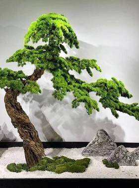 仿真迎客松松树假松树商室仿真饰松树室FIL外内外装内松树人松摆