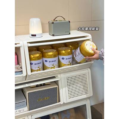 收具纳箱储物翻盖用家书本整理多功能塑料防可DF0623叠尘加玩杂物