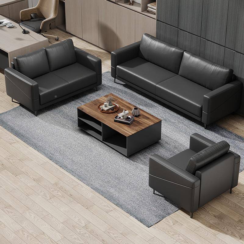 办公室沙发茶几组沙tb-74801合简约现代商客务休闲办公发三人座接