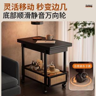 移动茶几可折叠实桌子小用中户型客厅家沙发阳台餐桌两用木al123
