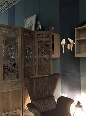 L7中式屏风隔断厅ONB旧实木做移动折屏雕折花叠客屏风酒店办公室