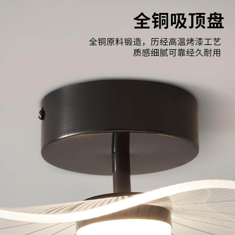 过灯日式简约走道廊楼梯阳台衣帽顶LEA门厅入户玄关全铜间荷叶吸