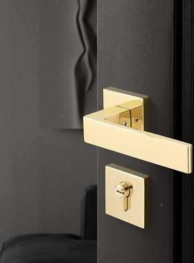 贝雷欧极室简手内家用房门卧室黑色门把静分体锁音通用型F968MMM9