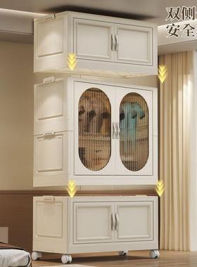 安装收纳柜免宝宝儿玩具衣物储柜简CXG约衣橱带轮收物纳柜婴折叠