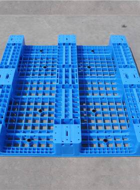 网格川字盘塑料托盘1210蓝色料重型新XEZ塑料栈板防滑垫托带挡边