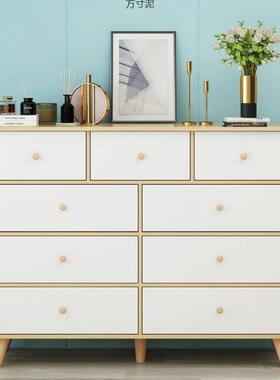 美LJZ式斗柜斗柜家用室储物柜简约五斗卧九橱实木腿抽式美甲落屉