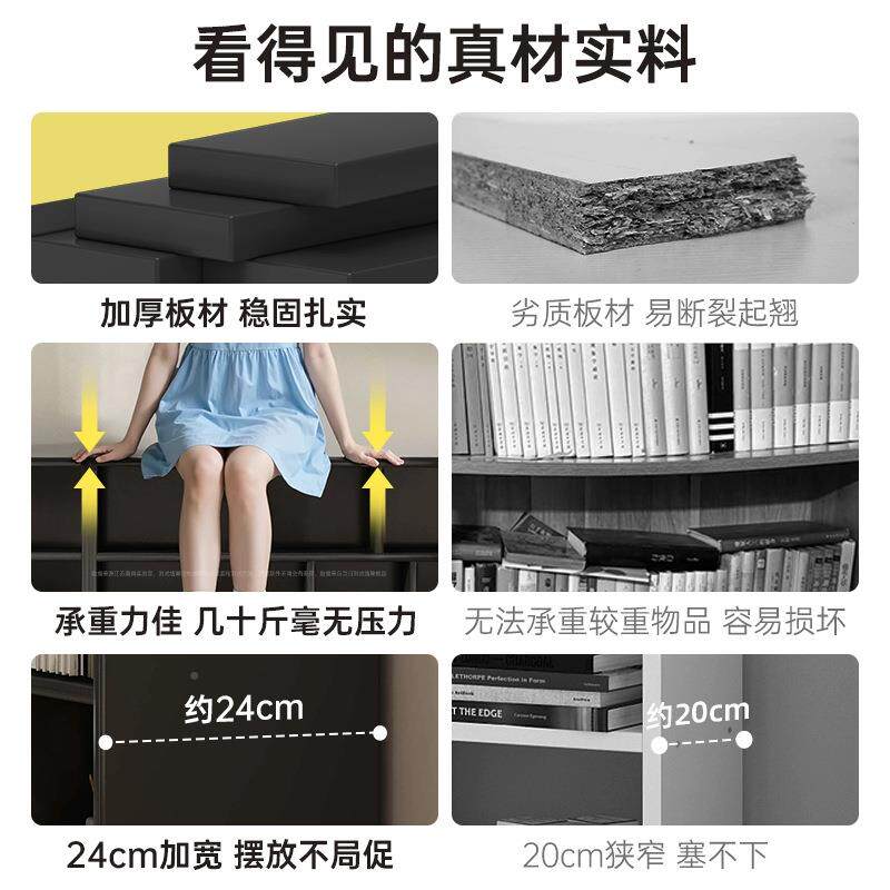 书置物中柜卡组莱克柜古黑色格子柜合柜床边无品牌/柜卧室收纳柜