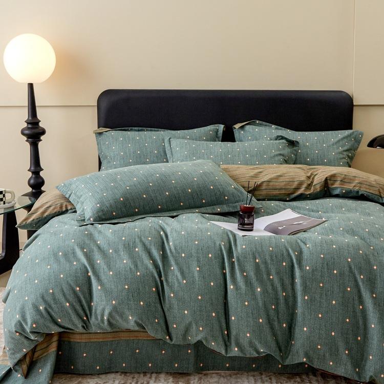 1548554秋冬加厚6件0棉支全棉磨毛四套轻奢美式纯被笠套床单床式