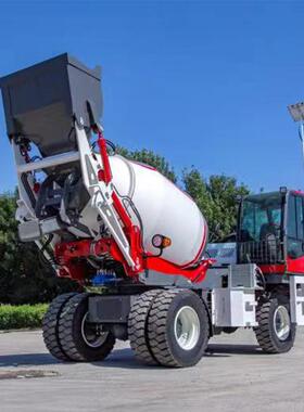 厂上家现货FUO一体体式混凝土平口移动罐自料搅一机柴油自拌上料