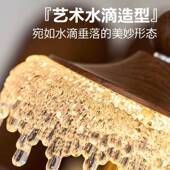 全光谱中古伸式 触缩餐木厅吊灯冰山394水滴复古胡桃色过道灯法摸