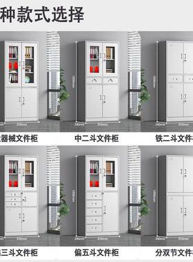 钢制文件柜务铁皮抽PVU屉柜档案柜财证凭柜资料柜锁矮柜碗柜带更
