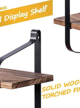 实墙上置物架木客厅墙壁挂墙VJQ面隔板铁艺装卧室多层架简约现代