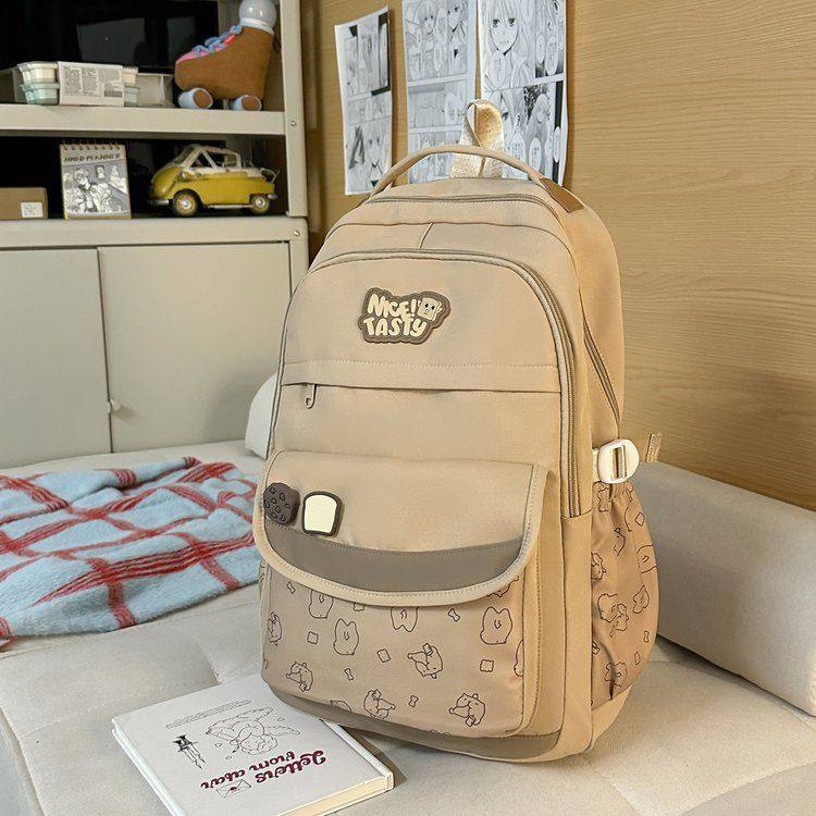 多口袋大容量书包初中女生减负五六年级双肩包女大童可爱撞色背包,箱包皮具/热销女包/男包,双肩背包,淘宝优惠券,粉丝福利购,淘宝优惠卷