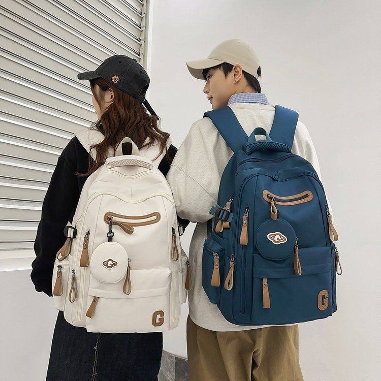 休闲风简约百搭大容量拉链书包通勤与时尚并存高质量双肩包单包,箱包皮具/热销女包/男包,双肩背包,淘宝优惠券,粉丝福利购,淘宝优惠卷