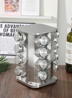 网红家用不锈钢旋转调合架厨房调料组罐套装料AD34G6yK调料盒套装