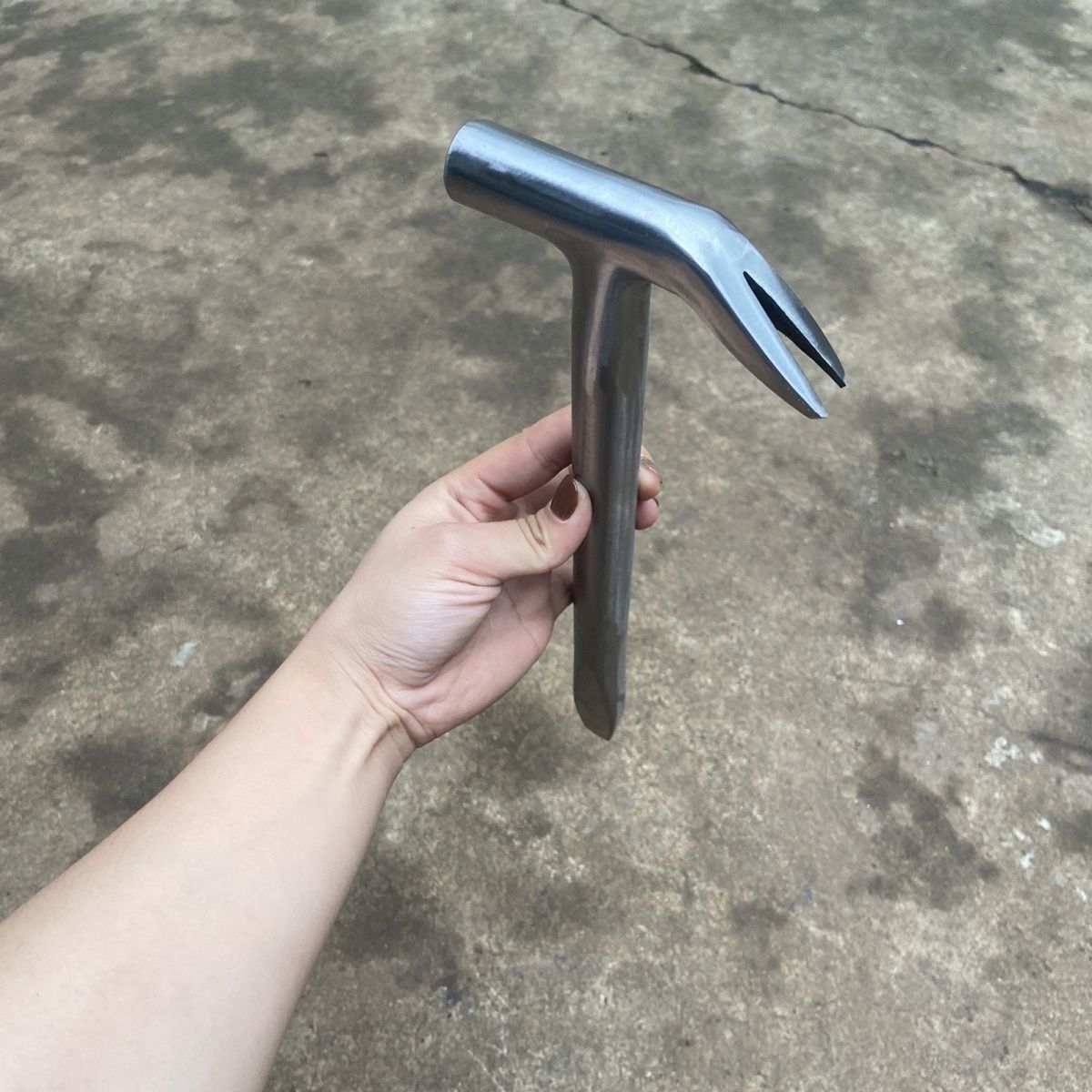手工锻打羊角锤实心铬硅榔头纯钢锤子钉锤一体铁锤木工钳工锤工具