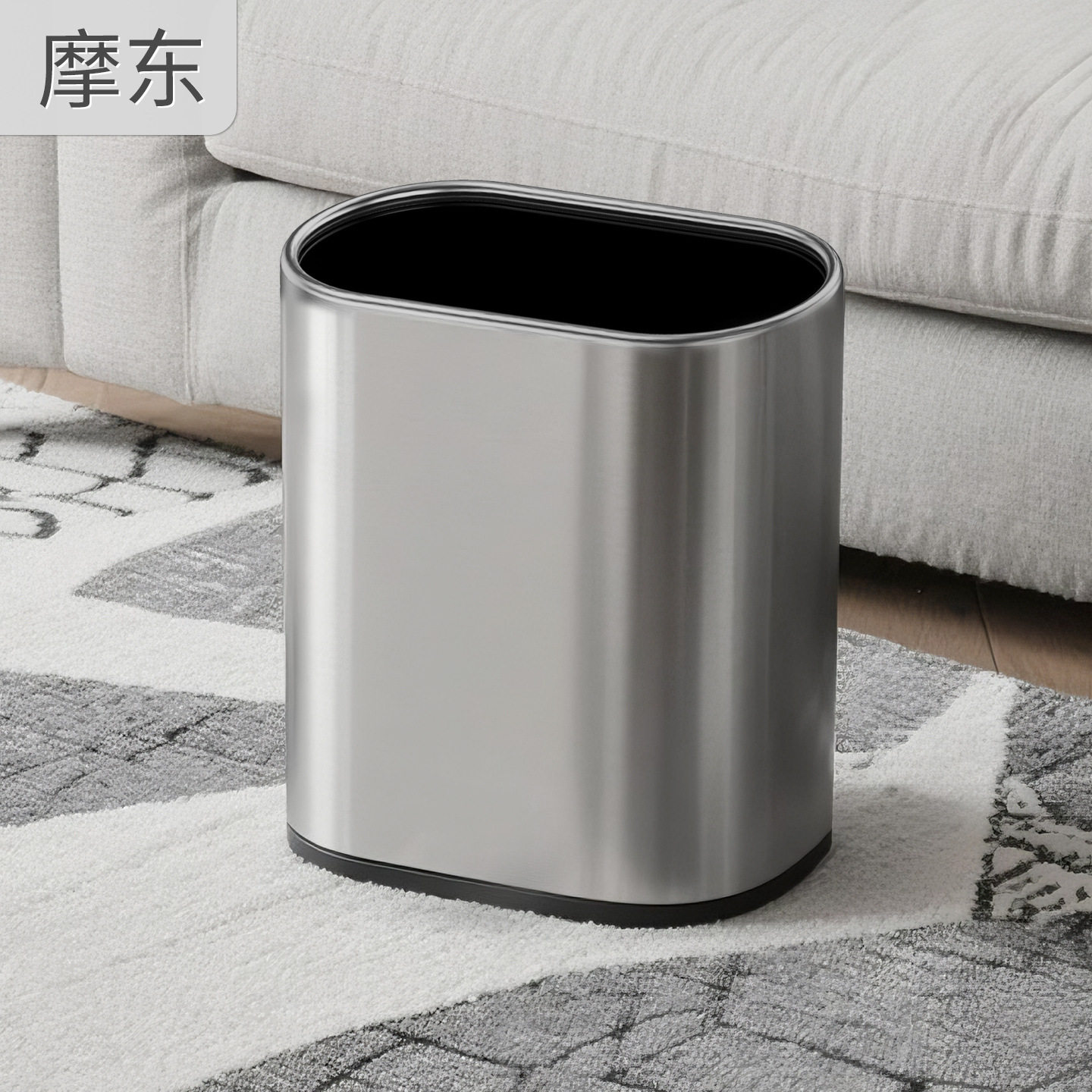 不锈钢夹缝垃圾桶家用轻奢酒店卫生间专用厕所直投窄缝桶客厅无盖