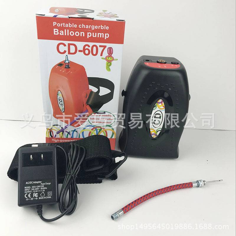 CD607便携式长条气球电动充气泵 蓄电小型单孔气球泵充气泵