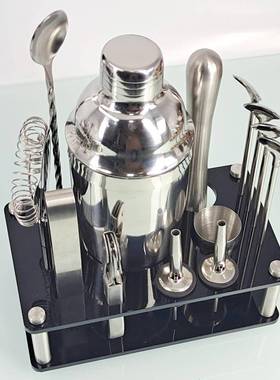 新黑色亚克力套装鸡尾酒调酒款吧器酒工4具CG11221件套