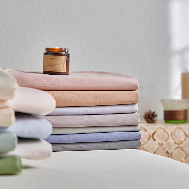 贡缎长轩和绒棉床单单件件纯色床单单男女四季通用简约大方洁简高