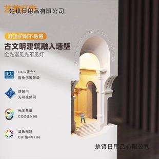 佛722嵌膏入石壁灯罗伦萨墙角灯壁灯转角感应氛围灯灯式灯饰家用