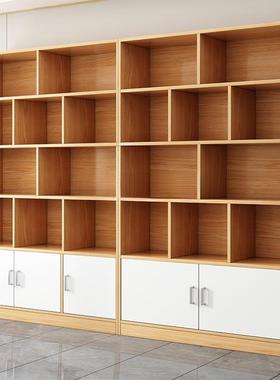 防尘书架落地家用客厅纳置物收架多层带柜门简易储由物子自WCI组