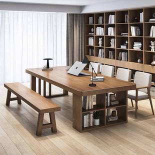 严732选作去客子厅化大长书桌实阅木桌工台餐桌办公一体学习览长
