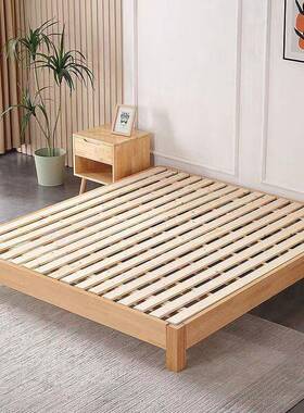 无床头床实木床2米1.8单双人经济型BEB简约现榻米架1榻m家用儿代