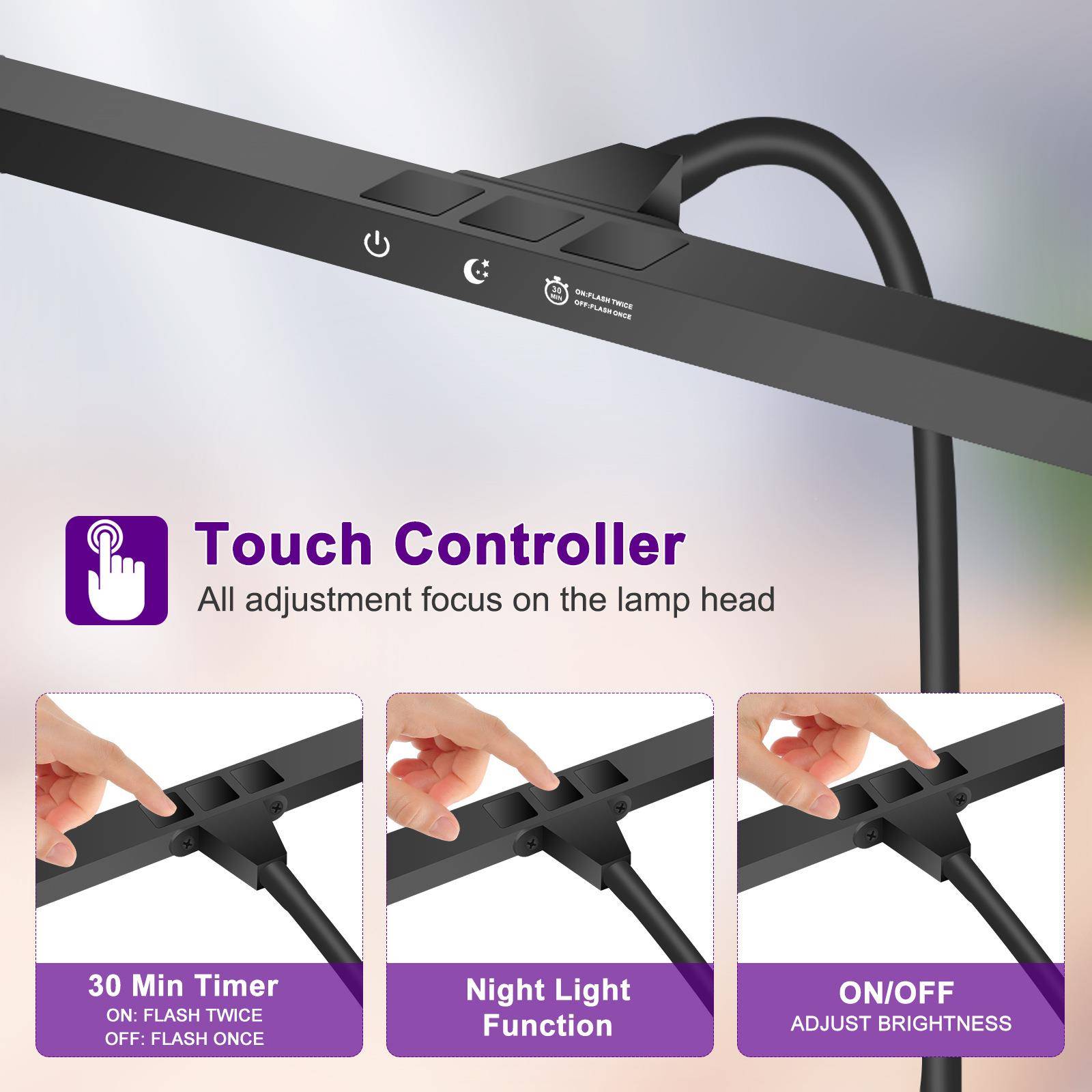 鹅颈软MOY生管台led学美习护眼阅读灯电脑工作甲可伸缩宿舍夹子台