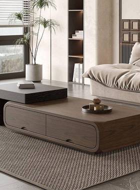 风古意式伸缩茶AXH视几小户型胡桃现代家用客厅组合木简约电柜新